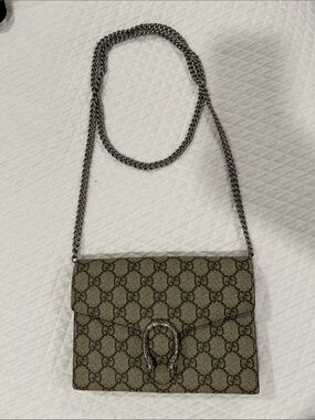 Gucci Tan GG Supreme Dionysus Chain Crossbody Bag